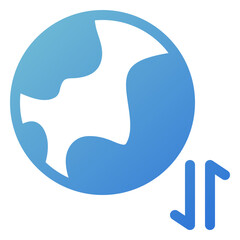 Sticker - global network icon in gradient style