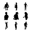© dr.lines - black silhouette flat human with pose