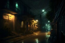 Manila Street At Midnight Horror Lighting Realism 