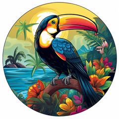 Canvas Print - Graphic logo of Toucan