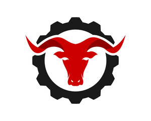 Sticker - Gear with bull head inside