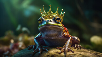 Wall Mural - Frog with king crown