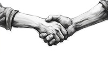 A Detailed Vector Sketch Of Two Friends Holding Hands With Intertwined Fingers, Showcasing The Trust And Support They Have For Each Other On This Special Day,  AI Generated