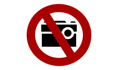 Wall Mural - vector graphic illustration of no photography. no photography video handphone prohibited forbidden area sign printable symbol set silhouette icon camera design. warning, forbidden attention flat style