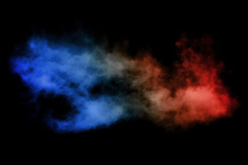 Wall Mural - colorful french flag blue white red color holi paint powder explosion on isolated background. france