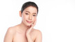 © kitthanes  - Beautiful young asian woman with clean fresh skin on white background, Face care, Facial treatment, Cosmetology, beauty and spa, Asian women portrait.