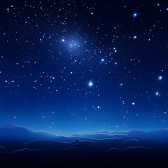 Wonderful blue night with bright milky way and galaxy, Beautiful many star at night and space, Clear sky and bright starry