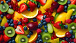 A colorful fruit salad, showcasing a variety of fresh fruits, ready to be enjoyed. made with ai generative