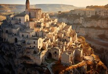 Aerial View Of Sassi Di Matera An Ancient Old Town