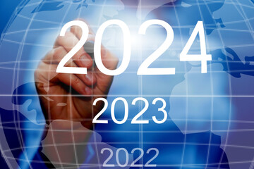 Wall Mural -   New Year 2024 business plan, strategies, goal, development and success.