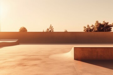 Wall Mural - Skate park sunset. Generate Ai