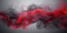 Gray Background, Gray And Red Smoke, Abstract Color Mix, Generative Ai