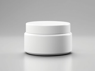 Wall Mural - AI generated illustration of a white round jar with a lid, on a gray background