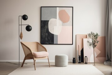 Poster - wall art with black and white images of trees, creating a minimalist yet warm atmosphere, created with generative ai