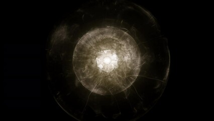 Wall Mural - glowing spiral brown star appearing with energy on black background for wallpaper