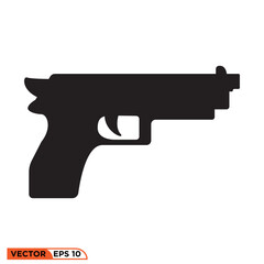 icon vector graphic of revolver gun, solid style
