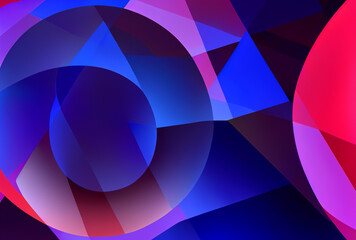 Wall Mural - abstract trendy bright color background of geometric shapes created with generative ai technology