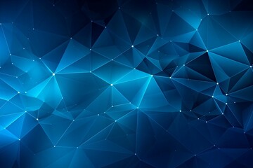 Wall Mural - blue abstract background with network grid and particles connected. ai generative