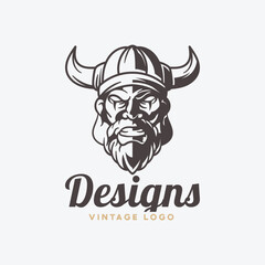 Poster - Barbarian logo design, character logo template.