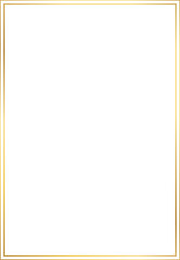 Wall Mural - double regtangle gold frame, duo line golden border with 4.5 x6.5 scale ratio for wedding invitation