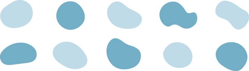 Wall Mural - Set of cute abstract shapes.Vector loose blue frame. 