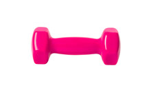 Pink Dumbbell Isolated On Transparent Background.