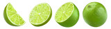 Set of delicious limes cut out