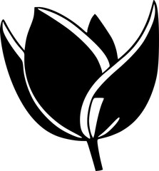 Sticker - black and white tulip flower