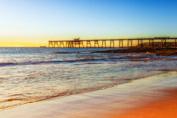 Wall Mural - CHB Beach sunlit jetty far