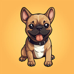 Wall Mural - Cute brown baby french bulldog pet cartoon