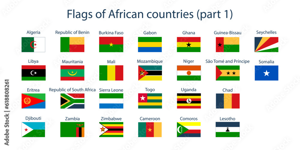 Vector de Stock Flags of the countries of the world. Flags of African ...