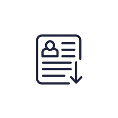 Poster - export profile or personal data line icon