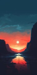 Canvas Print - sunset over the sea