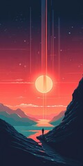 Wall Mural - sunset over the ocean