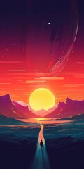 Canvas Print - road to sunset