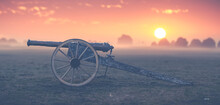 Civil War Era Cannon At Dawn