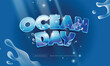 © Nandar Adhuri - World ocean day text effect editable