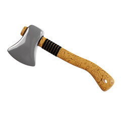 Wall Mural - 3D Axe. icon isolated on white background. 3d rendering illustration