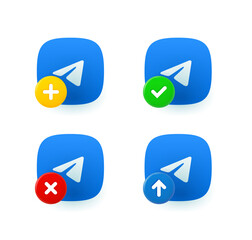 Aufkleber - Mobile app icon set with different pictograms. 3d vector icons set