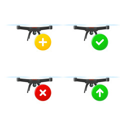 Aufkleber - Drone icons set with different pictograms. 3d vector icons set