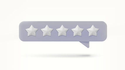 Aufkleber - Speech bubble with golden rating stars. Feedback concept. 3d vector illustration
