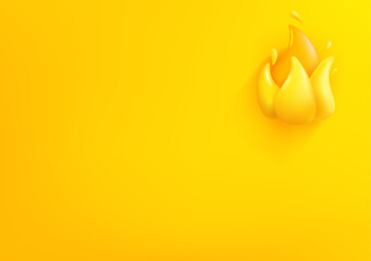Aufkleber - Vector wallpaper with flame icon. 3d vector background with copy space