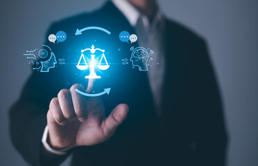 ai ethics or ai law concept. developing ai codes of ethics. compliance, regulation, standard , busin
