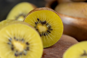 Wall Mural - fresh ripe yellow kiwi with sweet taste