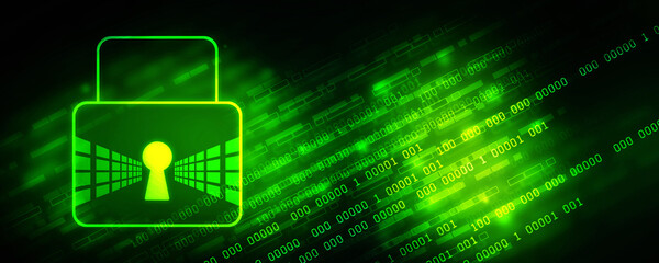 2d illustration Safety concept: Closed Padlock on digital background