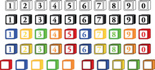 Number 123 Block Graphic Font - Color Vector Clipart Set