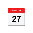 calender icon, 27 august icon with white background