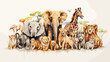 various animal illustrations safari, africa