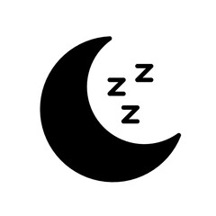 Wall Mural - crescent moon night silhouette icon, sleep icon button