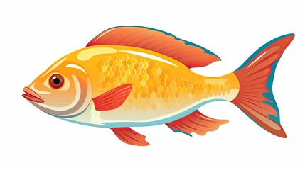 Wall Mural - fish isolated on white